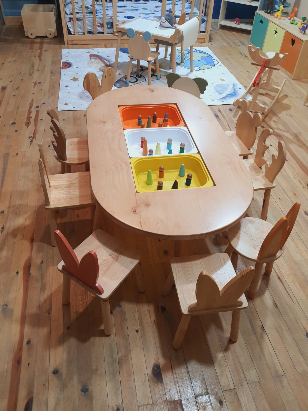 Woodnjoy Oval Duyusal Etkinlik Masası