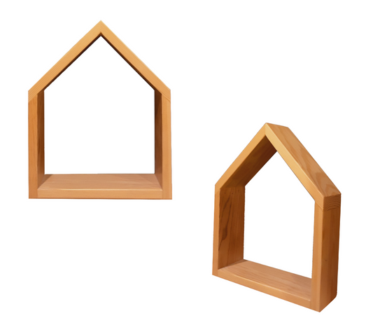 Wood&Joy Wooden House Shape Shelf Set