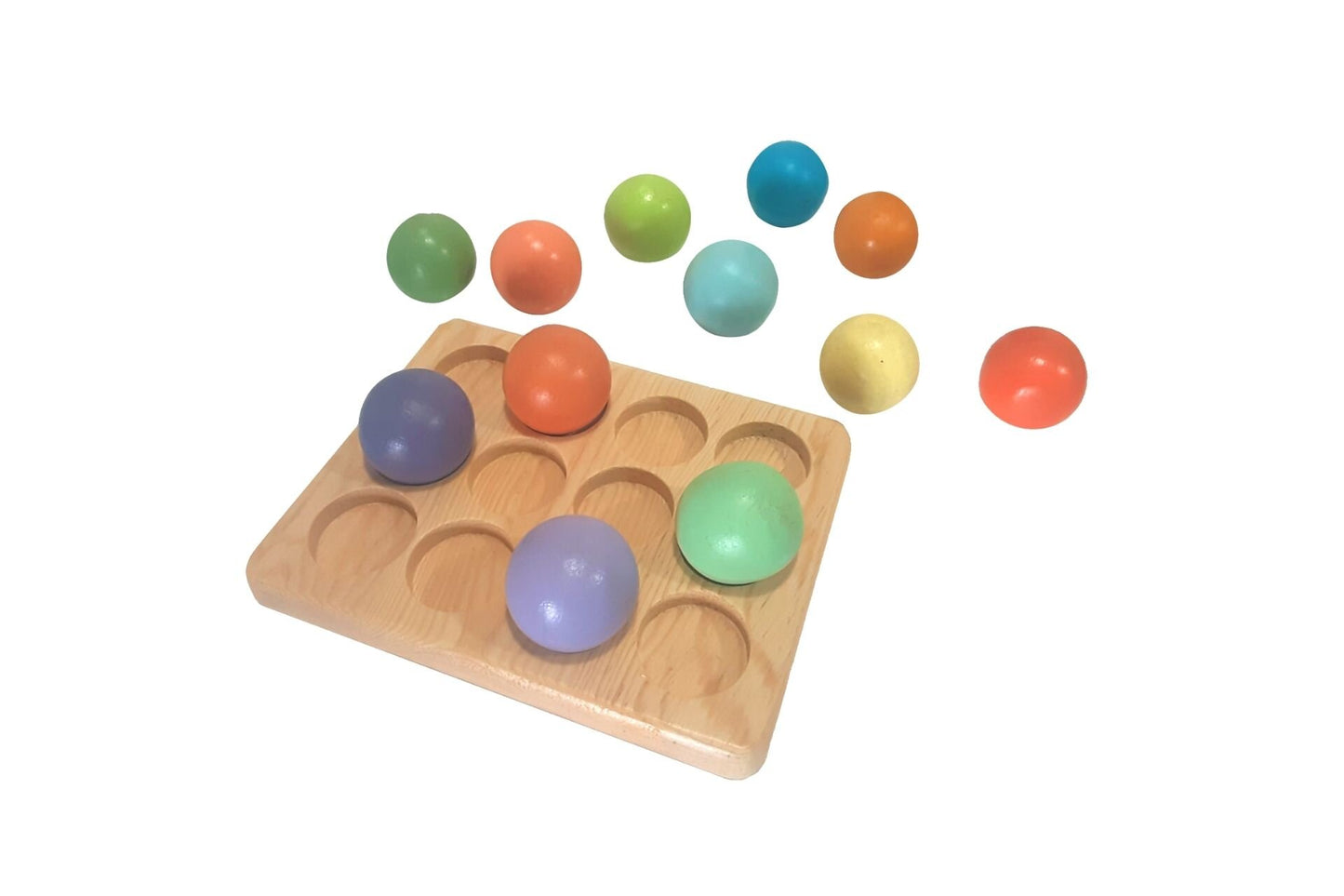 Wood&Joy Wooden Pastel Colour Balls (12 Pieces)