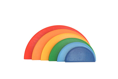Wood&Joy Wooden Waldorf 7-Pieces Rainbow Semicircle Tray