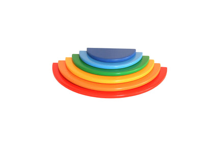 Wood&Joy Wooden Waldorf 7-Pieces Rainbow Semicircle Tray