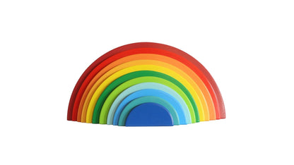Wood&Joy Wooden Waldorf 12-Pieces Rainbow Semicircle Tray