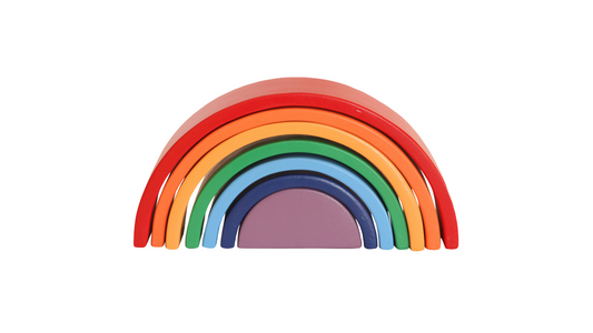 Wood&Joy  Wooden Waldorf 7-Pieces  Rainbow Stacking Toy